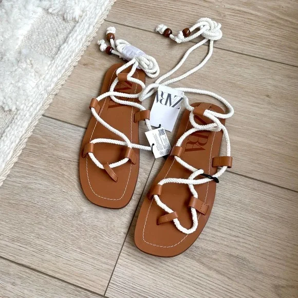 Leather Sandals Zara Rope Sandals Ladies Sandals Zara Knot Sandals
